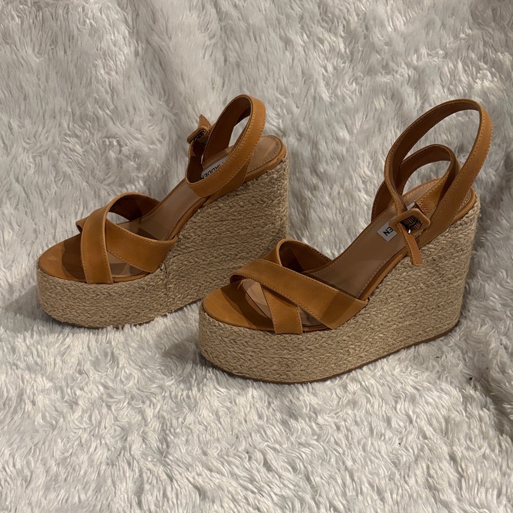Steve Madden Brown Espadrille Wedge Sandals